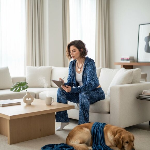 Love For Libra Blue Velour Zip Front Hoodie Libra Zodiac Graphic Cozy Streetwear - Picture 3 of 4